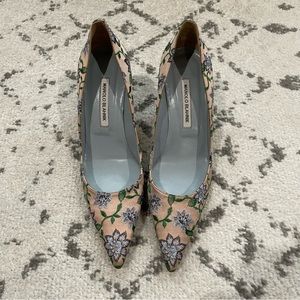 Manolo Blahnik Embroidered Pumps